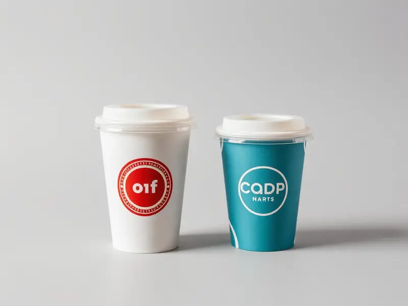 Single and double-wall paper hot cups from 4oz to 16oz with matching lids, custom branded by ANSAM, a brand of SGI Packaging L.L.C.