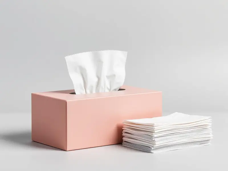 Soft 2-ply facial tissue in a custom printed box for hotel, office and retail use, supplied by ANSAM, a brand of SGI Packaging L.L.C.